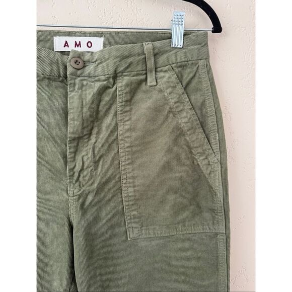 AMO Easy Army Trouser in Green Corduroy - Picture 3 of 4